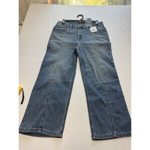 Lee Women’s Capri Jeans Mid Rise Stretch Blue Denim NWT Size 8
